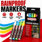 Chef Master Waterproof Markers, 5 Vibrant Colors, No Smudge, Rainproof