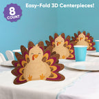 Big Dot of Happiness 3D Thanksgiving Turkey Centerpiece Table Decorations, Freestanding Fall Harvest and Friendsgiving Party Decor, Turkey Centerpieces - 8 Count 11.5 x 7.5 inches