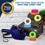 Perco Price Gun 1-Line Kit with 6 Multicolored Rolls, Clip & Ink Rollers