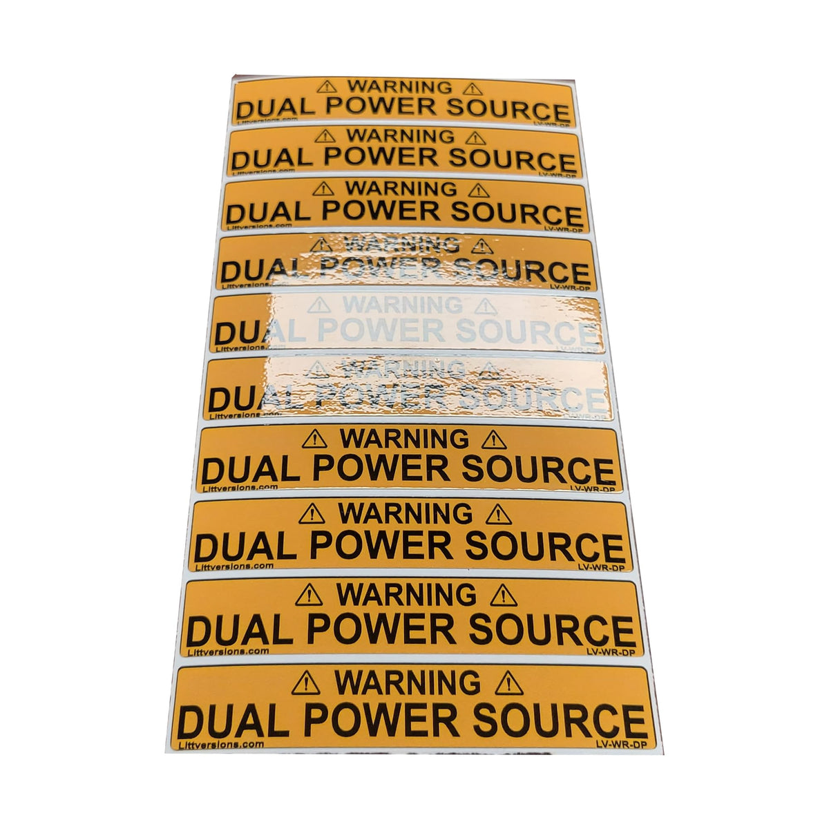 20 Pack 4"x1" Warning Dual Power Source Laminated Label Sign Sticker Vinyl Heavy Duty Pressure Sensitive Waterproof 20 Pack