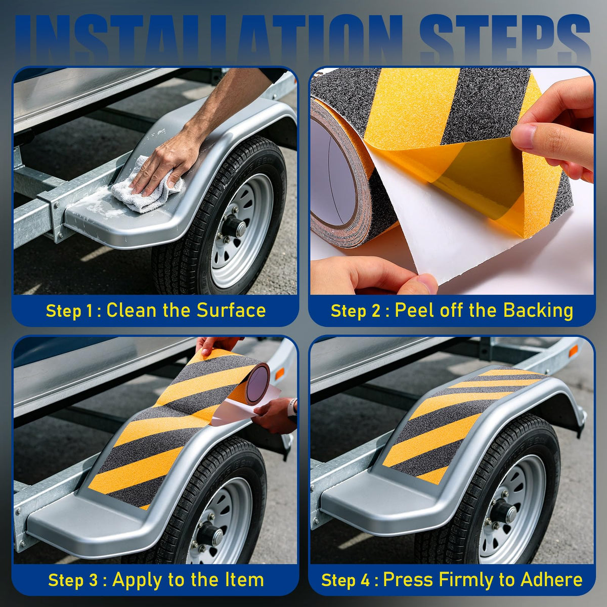 Heavy Duty Anti Slip Tape, 6in x 16FT Industrial Non Skid Traction Tape with High Friction Surface, Waterproof Safety Grip Tape for Indoor/Outdoor Stairs, Steps, Ramps, Flooring Use