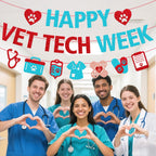 Happy Vet Tech Week Banner, Veterinary Technician Appreciation Decor