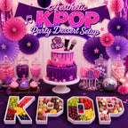 Kpop Birthday Decorations, 10 Inch KPOP Letter Food Trays, 4 Pcs