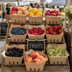 24 Set Farmers Market Decor-Baskets Greaseproof Paper Chalkboard & Marker