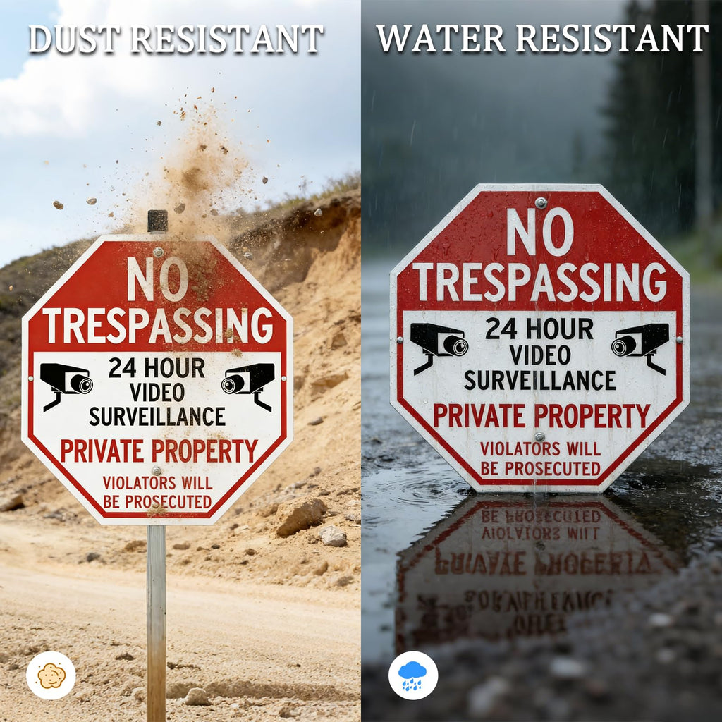 Large No Trespassing Signs Private Property with Stake for Outside 3 Pack