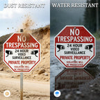 Large No Trespassing Signs Private Property with Stake for Outside 3 Pack