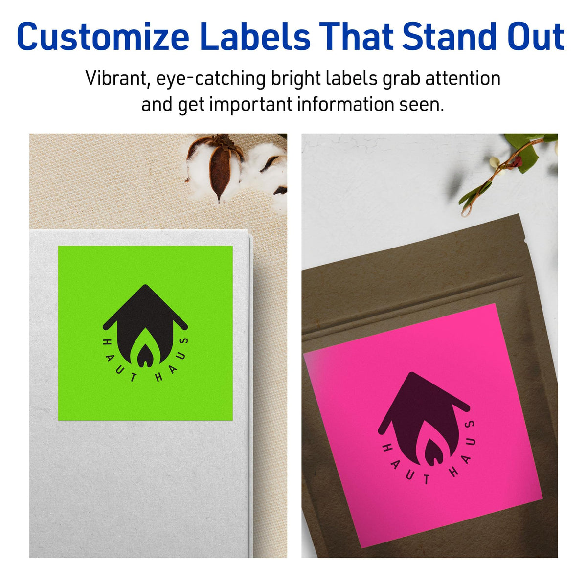 Avery Printable Labels with Sure Feed, 3-1/3" x 4", Assorted Neon Colors (Green, Magenta, and Yellow), Removable Adhesive, Laser & Inkjet Compatible, 72 Blank Labels Total (6482)