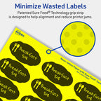 Avery Printable Oval Scalloped Labels, Sure Feed Technology, 1-1/8" x 2-1/4", Neon Yellow Labels, Print-to-The-Edge, Laser/Inkjet Printable, 420 Total, Great for Candles and Jars 420 labels