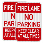 Fire Lane No Parking Sign, 2 Pack 18"x12" Fire Lane Keep Clear Signs, Rust Free Weather Resistant Aluminum, Waterproof, Durable Ink, Easy to Mount Indoor or Outdoor-By DIESOTT