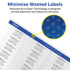 Avery® Printable Return Address Labels, Sure Feed® Technology, 0.5" x 1.75", White, 6,000 Blank Mailing Labels (05155) 0.5" x 1.75" 6,000 labels