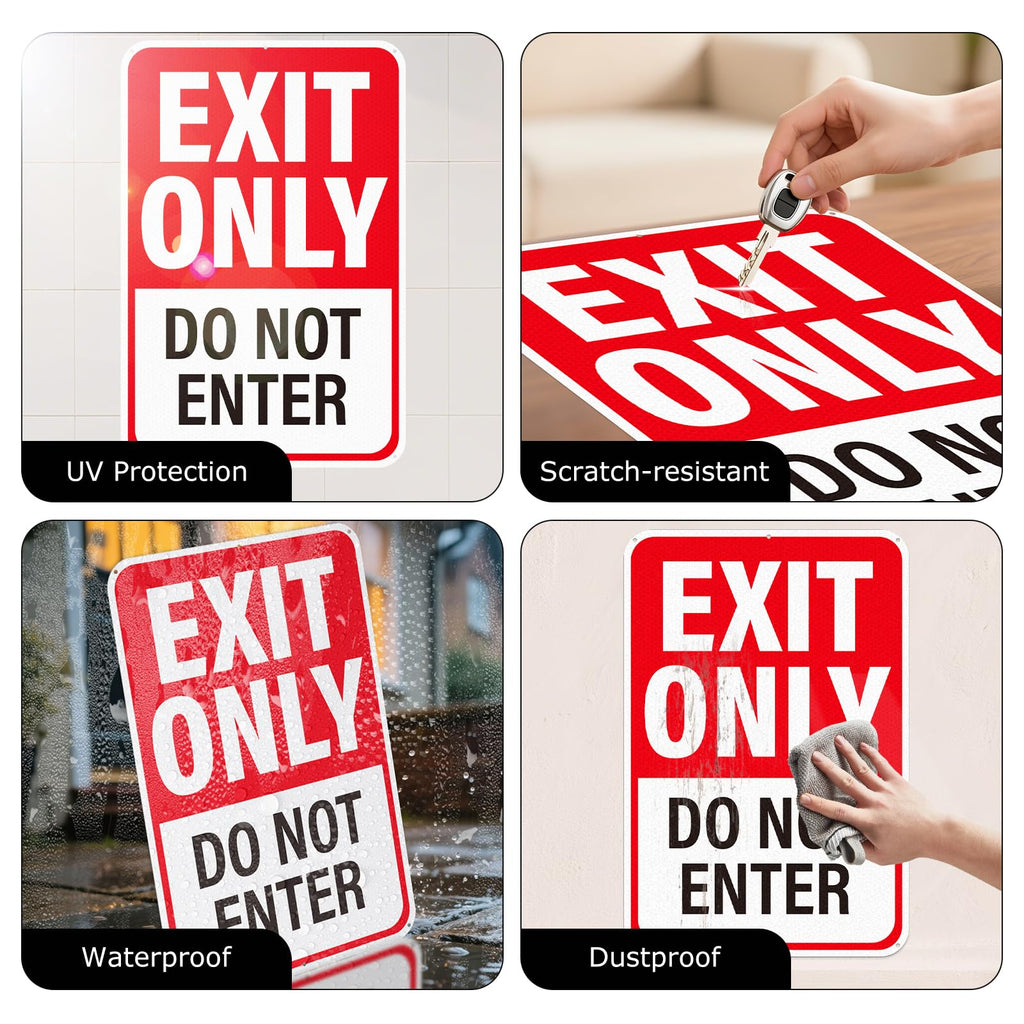 2Pack Exit Only Do Not Enter Sign 18"×12" Engineer Grade Reflective