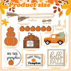 Maitys 14 Pcs Fall Tiered Tray Decoration Set Autumn Decor,Warm Style Warm Style