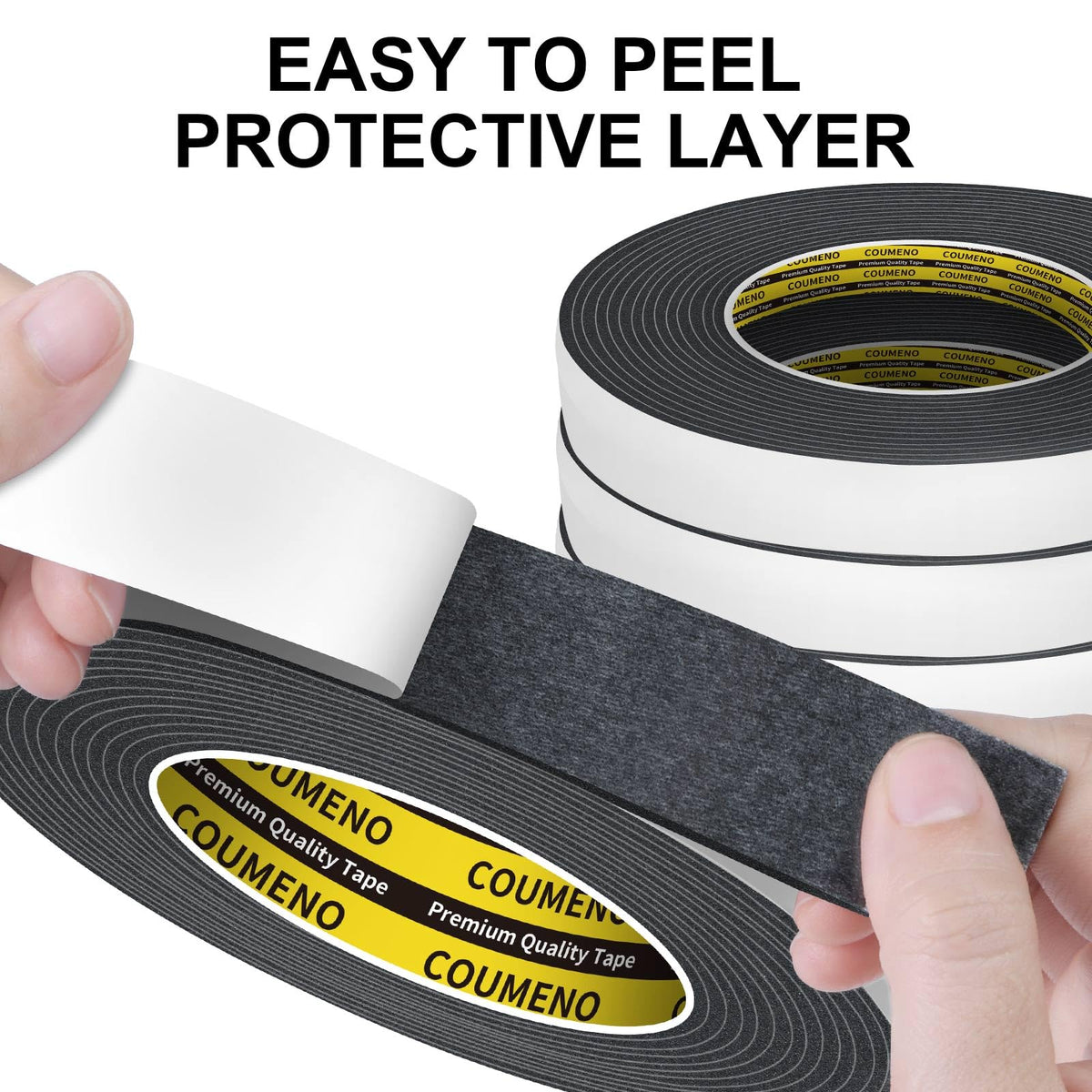 Single-Sided Adhesive EVA Foam Tape 2 Pack 1.2in x 16.4FT,Black Foam Weather Stripping,Door Seal & Window Insulation Tape,Waterproof Sound Proof Seal Strip for Doors,Garage Door/Gap Sealing 2 Pack 1.2inX16.4FT Black
