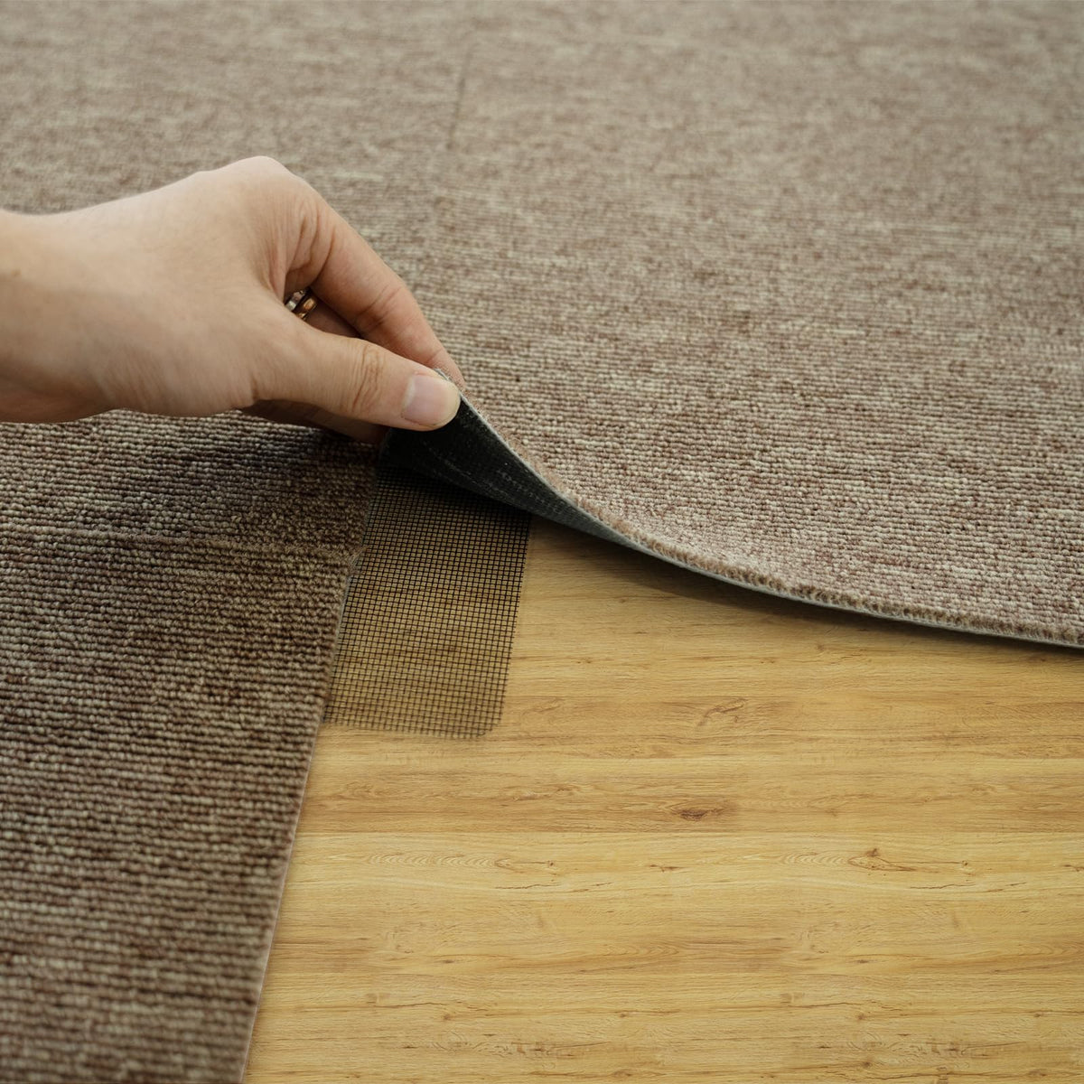 4" x 4" Carpet Tile Tape, Strong Hold Single Sided Carpet Tape for Hardwood Floors Area Rugs Mats, No Residue Adhesive Tape for Indoor Use(200 Pcs) 200 PACK