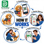 Pet Dwelling Service Dog Tag with QR Code & Medical Symbol Pink