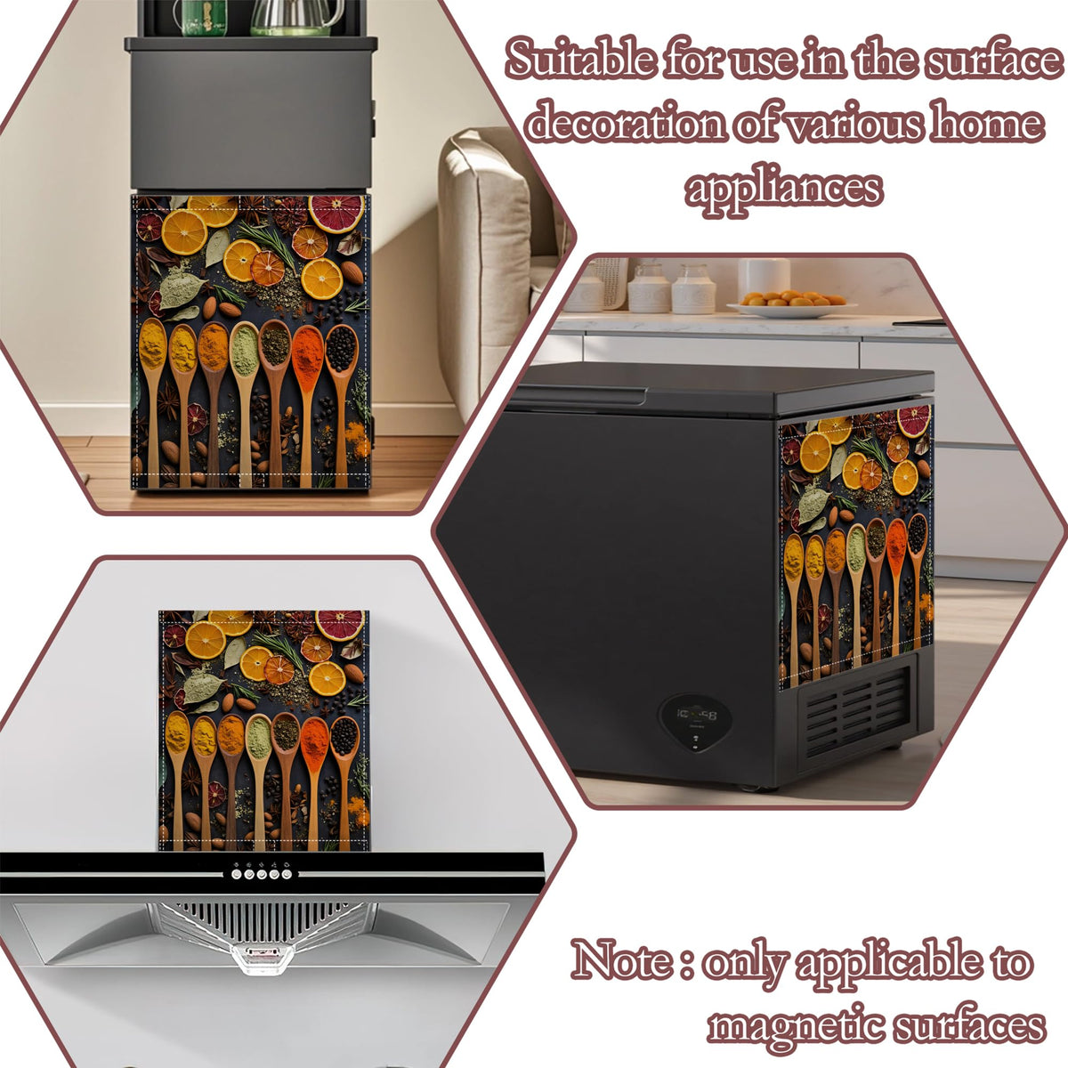 Cooking Spice Spoons Dishwasher Magnet Cover for Kitchen Décor