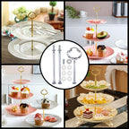Quluxe 4 Pcs 3 Tier Cake Plate Stand Handle Fitting Hardware