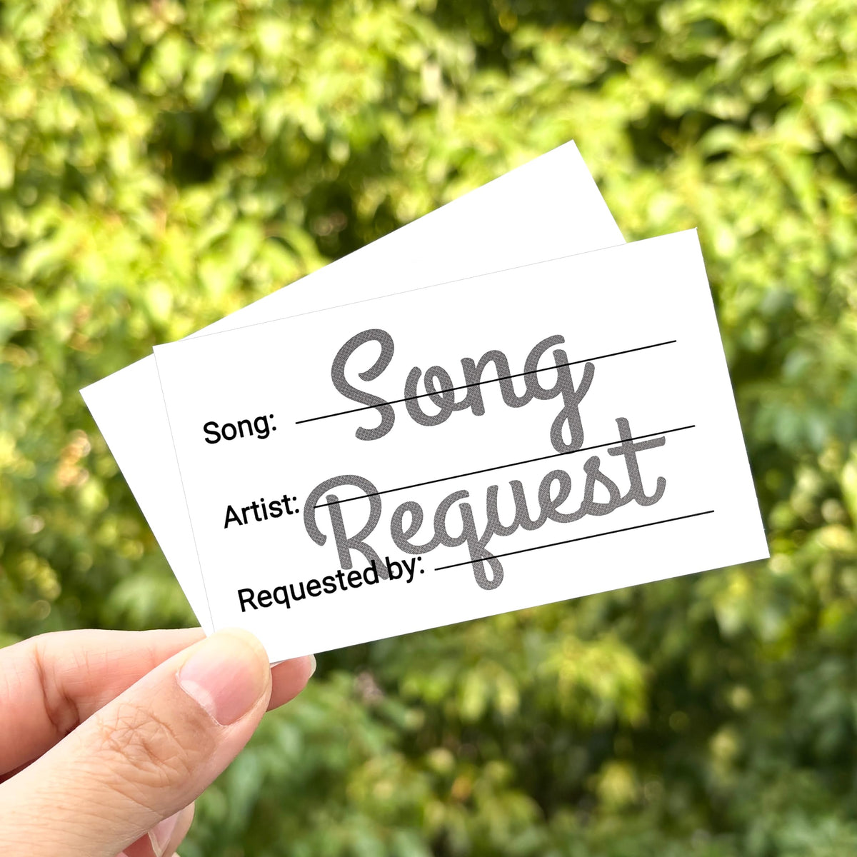 RXBC2011 Song request cards wedding reception guest interaction music table decoration pack of 100 White