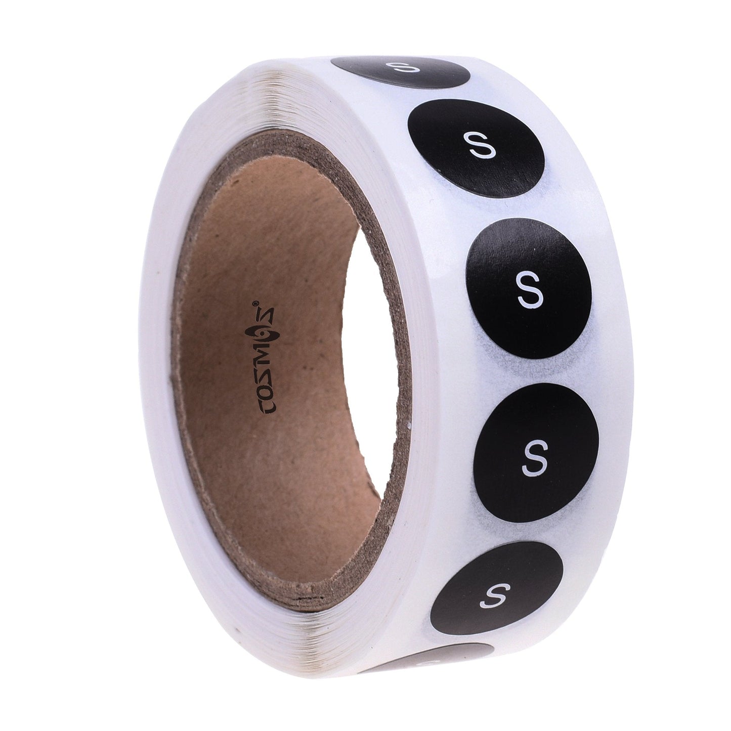 COSMOS Round Clothing Size Stickers Adhesive Labels, 500 Pcs ((S) Label) (S) Label