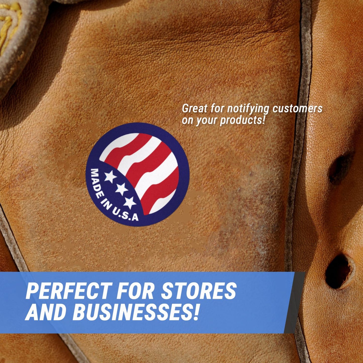 Made in USA Stickers - Patriotic Production Sticker for Products, Manufacturing, Wholesale, Sales, Craft, American Made - 300 Count Circle Dot Labels - 2 Inch Stickers