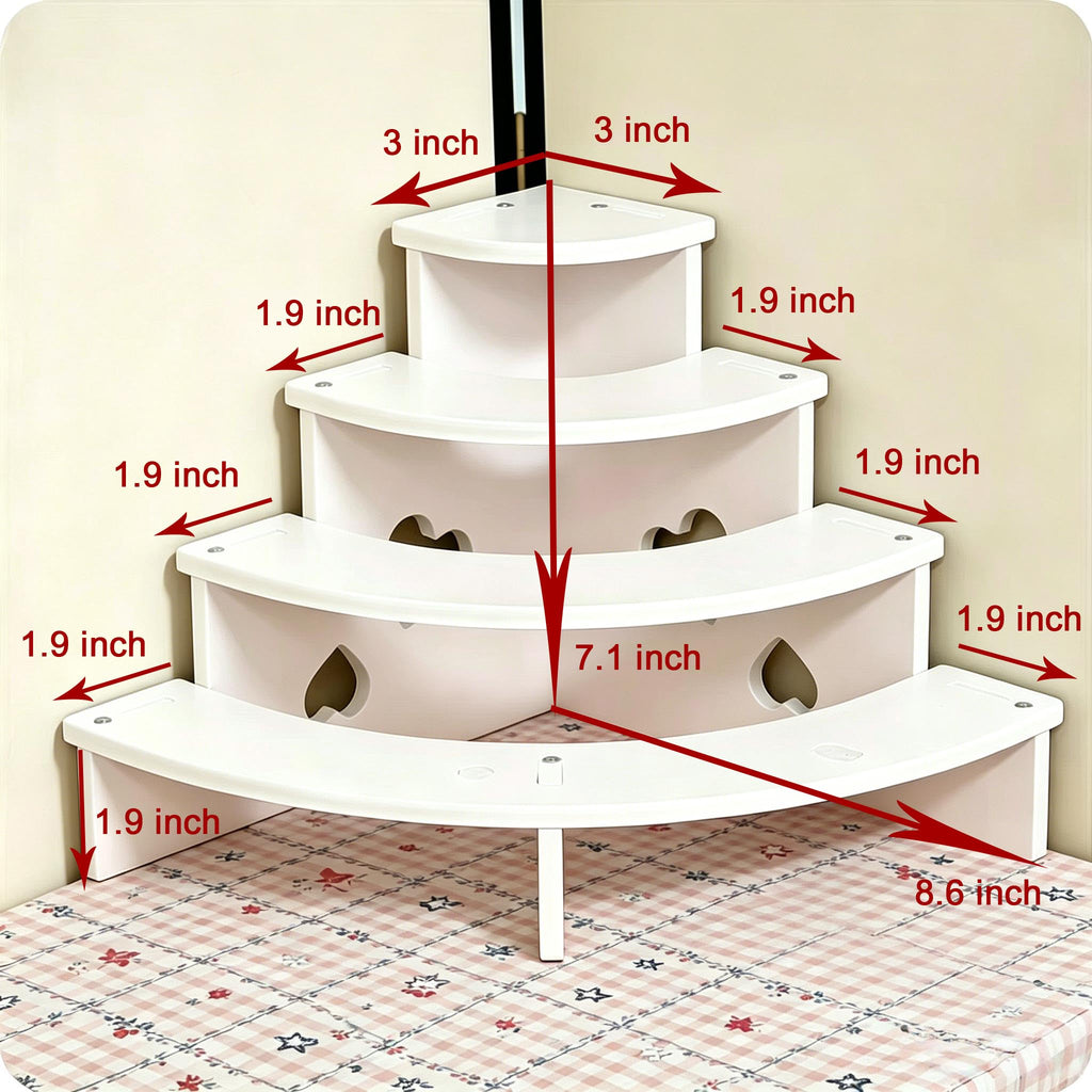 4 Tier Dessert Stands,Buffet Risers Display, White Perfume Shelf