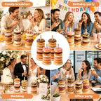 4 Pcs Wooden Donut Stand Set, 7.8 & 6 Inch Donut Holder with Round Base