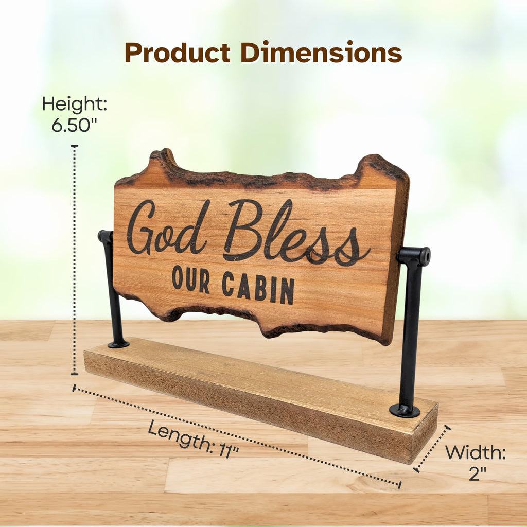 Rustic Cabin Wood Table Roller with Reversible Signs