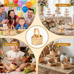 20 Pack Small Basket with Handle, Mini Wicker Basket for Wedding Party