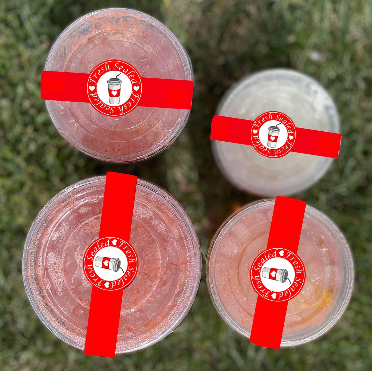 Safe Secure Tamper Evident Seals for Christmas Drink Beverage Lids 1" x 9" Sealed for Freshness Labels Food Delivery Safety Stickers for Coffee Milk Tea Ice Cream Seal 250pcs