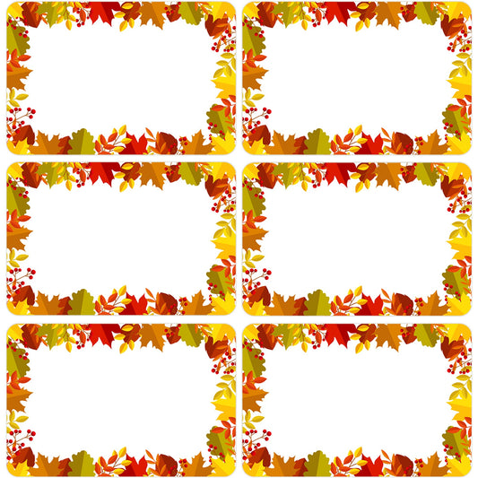 180 PCS Fall Leaves Name Tags Stickers, Thanksgiving Fall Autumn Maple Leaves Gift Tags Stickers Name Labels for Thanksgiving Fall Gift Organizing Jar Holiday Supplies, 2x3 inch