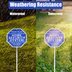 2 Pack 10" x 28" Home Security System Sign, Reflective & Rust Free Aluminum Home Security x2