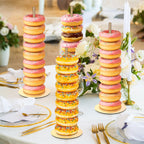 2 Pcs Metal Donut Display Stand Tower for Dessert Table, Gold 2