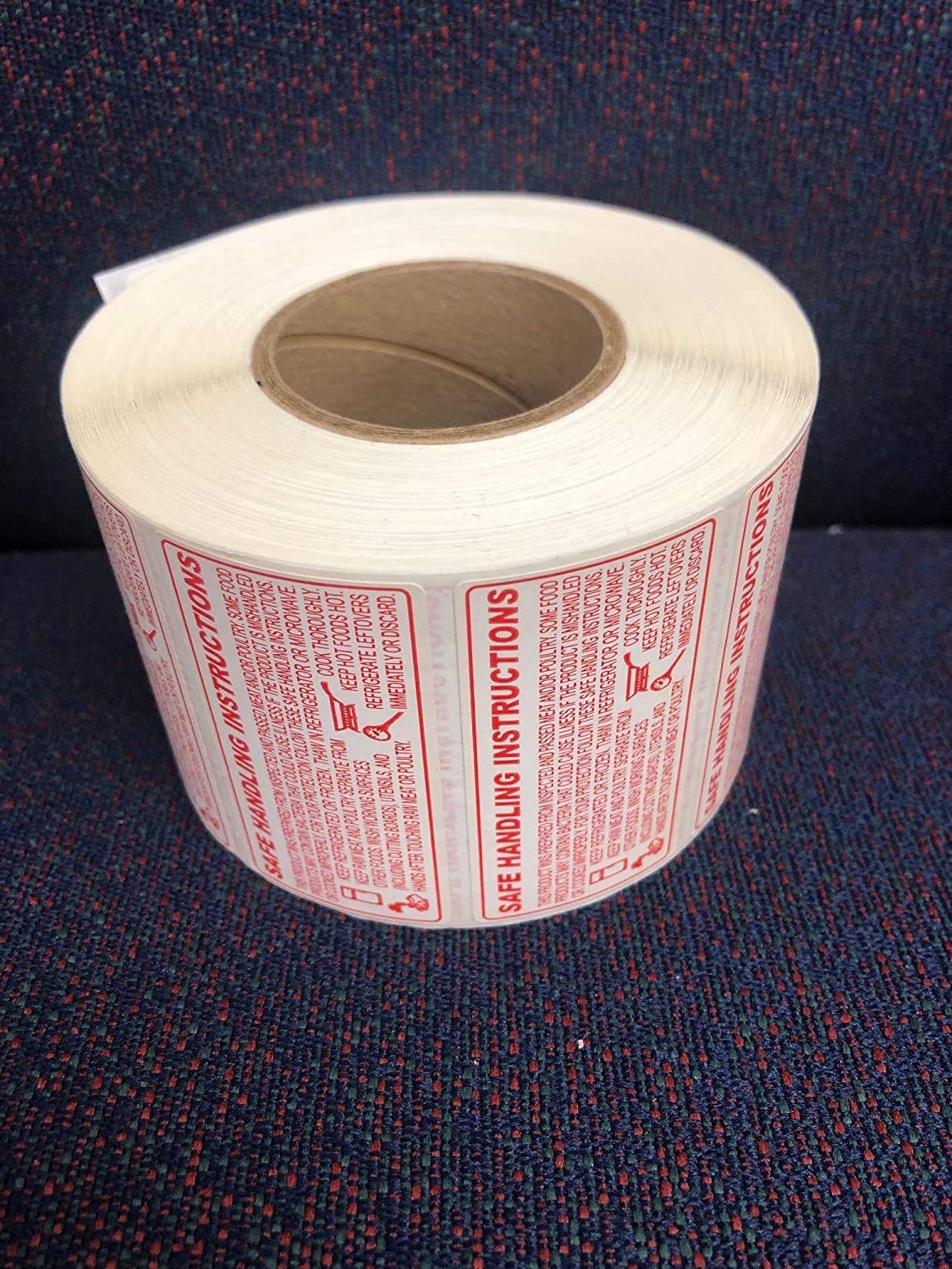 Food Safe Handling Instructions Labels, Meat, Chicken Packaging Instructions,1000 Labels. 2.25 x 1.125 inches Made in USA (1 Roll) 1 Roll