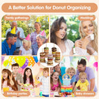 5 PCS Square Donut Stands for Dessert Table, Wooden Donut Stand Display, Farmhouse Bagel Stand for Dessert Table, Wedding, Birthday, Class Reunion, and Party Decoration