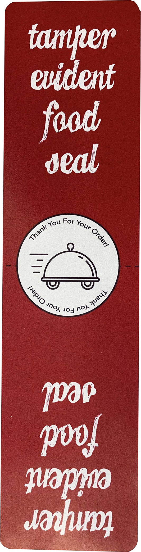 500 Red Tamper-Evident Food Seal Stickers, Labels for Food Containers 1.5 x 6 Inches, Writable Tamper Proof Stickers, Tamper Evident Tape - Ideal for Secure Food Delivery 500