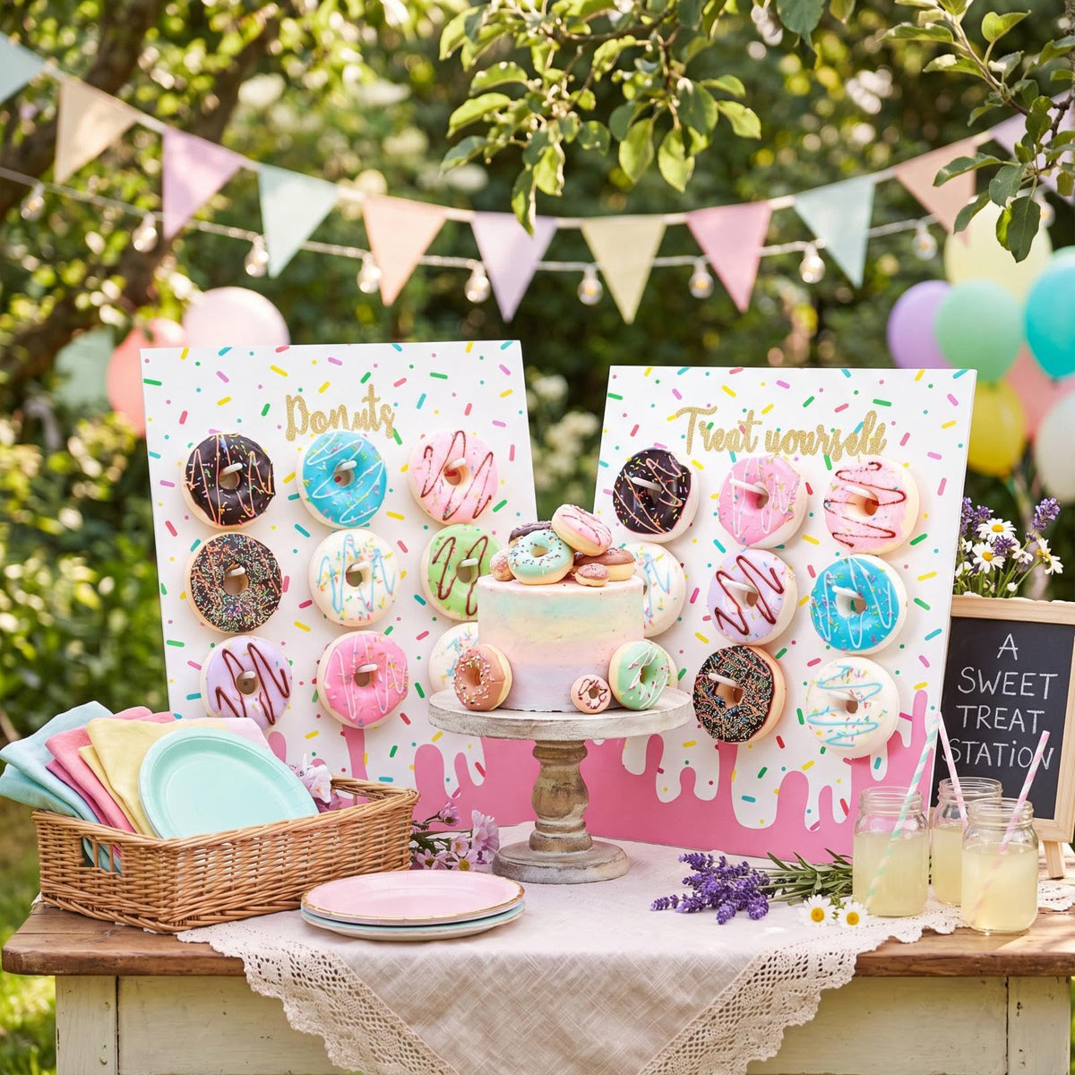 Yerliker 2 Pcs Donut Stand Party Display Holder Board 13.78 x 9.84 Inches