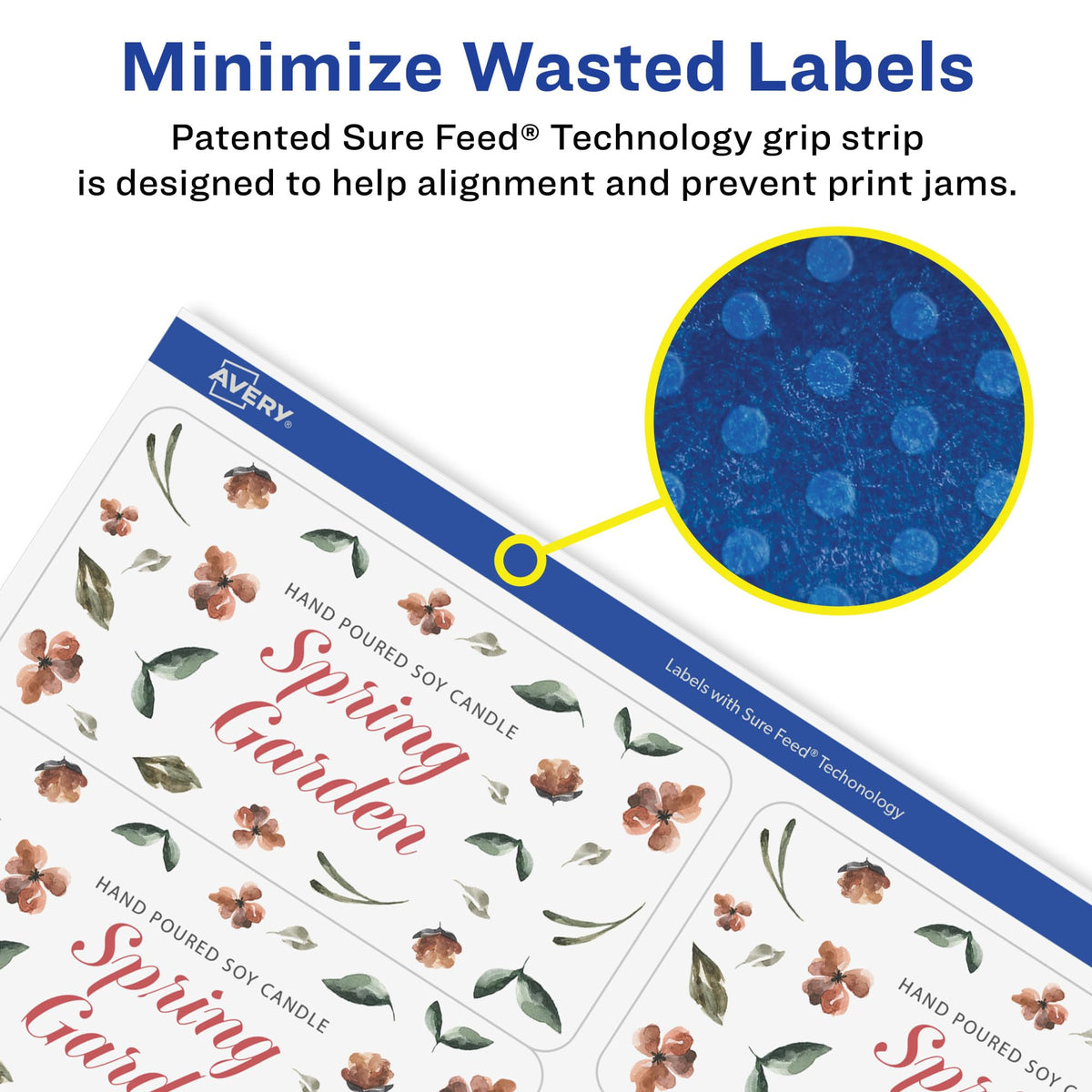 Avery Matte White Removable Rectangle Labels, Sure Feed Technology, 2" x 4", 150 Removable Labels, Laser/Inkjet Printable 150 Count