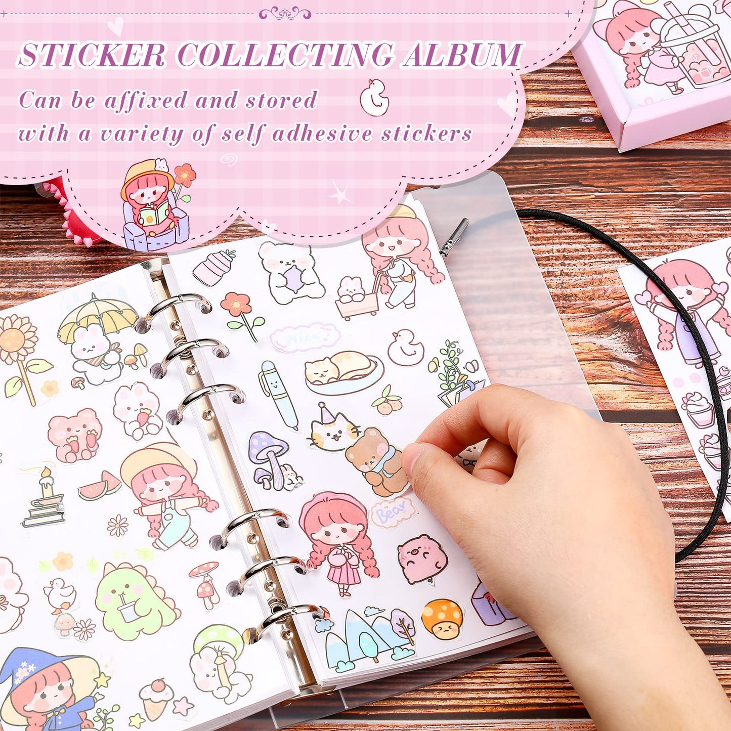 Spakon Sticker Collecting Album Sheets Reusable Book Sticker Collection Accessories for Collection Back to School Gifts, A6/A5(1 Piece,A6) 1