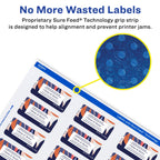 Avery® Printable Durable White Rectangle Labels, Sure Feed® Technology, 0.75" x 2.25", Print-to-the-Edge, Waterproof Labels, Laser & Pigment-Based Inkjet Compatible, 750 Total 750 labels