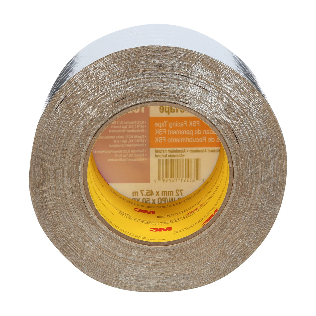 3M Venture Tape FSK Facing Tape 1525CW, Pressure Sensitive, Cold Weather Adhesion, Foil, Scrim, Kraft, UL723 Classified, 2.83 in x 50 Yd (Pack of 1)