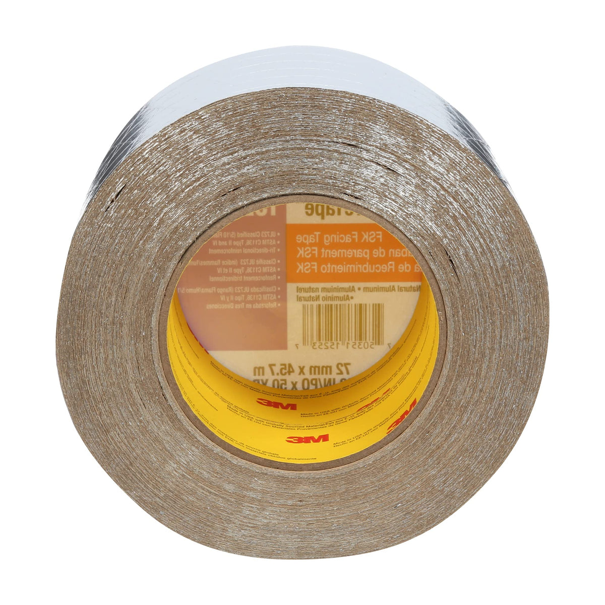 3M Venture Tape FSK Facing Tape 1525CW, Pressure Sensitive, Cold Weather Adhesion, Foil, Scrim, Kraft, UL723 Classified, 2.83 in x 50 Yd (Pack of 1)