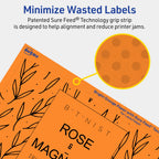 Avery Printable Rectangle Labels, Sure Feed Technology, 4-3/4" x 7-3/4", Bright Orange Labels, Print-to-The-Edge, Laser/Inkjet Printable, 40 Total, Great for Shipping and Packaging 40 labels