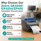 4x6 Thermal Labels Compatible with Zebra GK420d/GX420d/ZP450-500 Labels 1 Roll