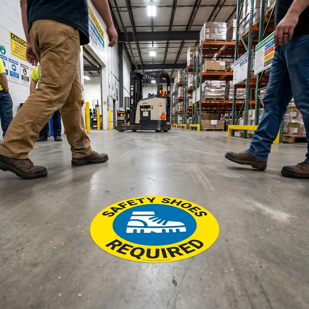 Yexiya 5 Pcs Safety Shoes Required Floor Sign