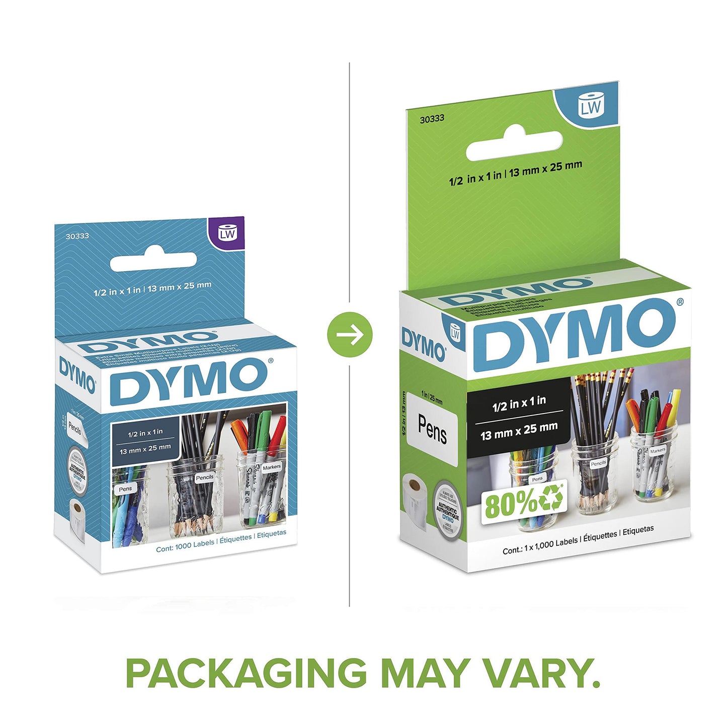 DYMO Authentic LW Extra-Small Multi-Purpose Labels, DYMO Labels for LabelWriter Printers, White, 1/2" x 1", 1 Roll of 1000 Extra Samll