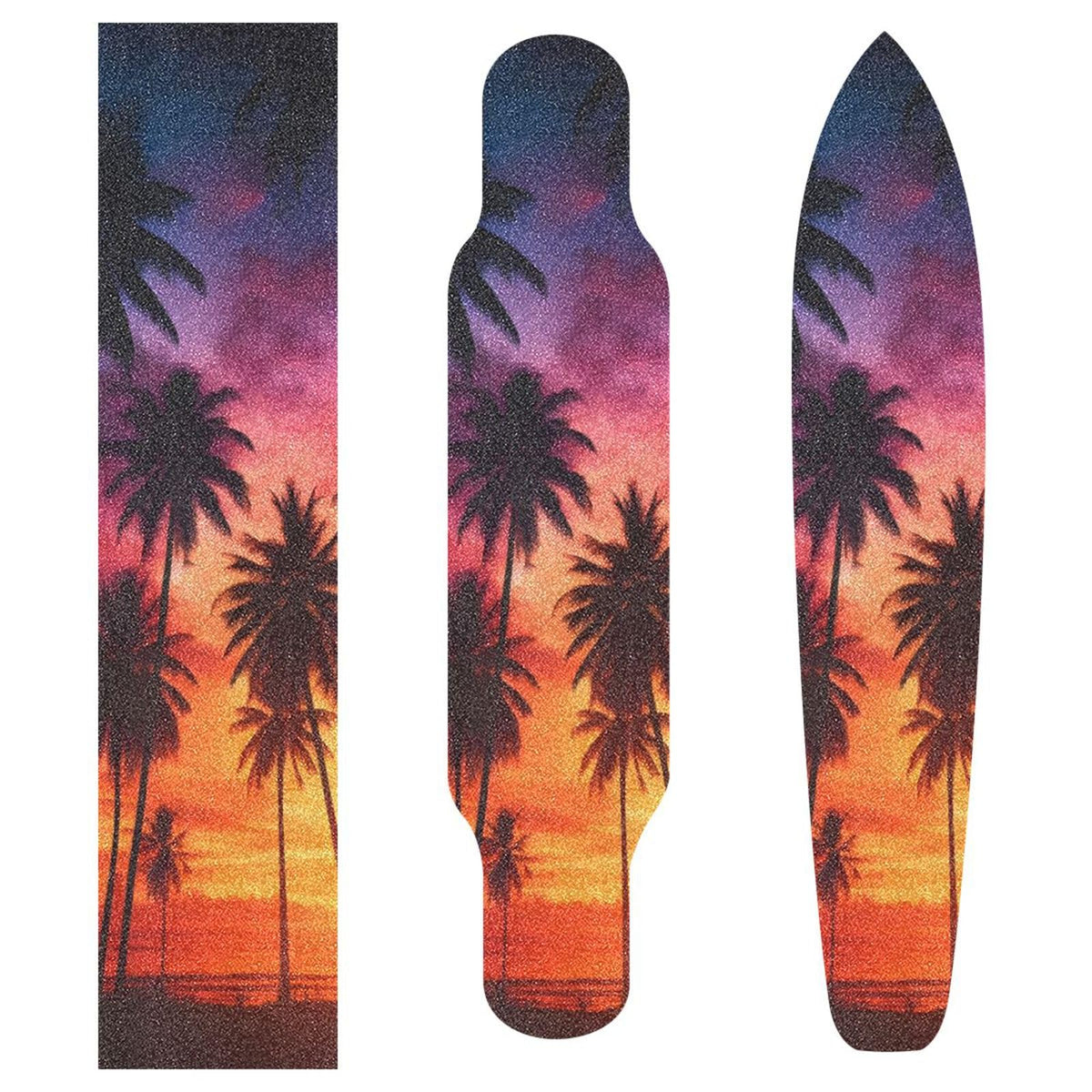 ALAZA Longboard Grip Tape Skateboard Grip Tape Sheets Design Silhouette Palm Trees Tropical 33"X 9" Bubble Free Anti Slip Scooter Deck Sand Paper for Rollerboard 33.1x9.1in Orange