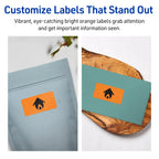 Avery Printable Rectangle Labels, Sure Feed Technology, 1" x 2-1/2", Bright Orange Labels, Laser/Inkjet Printable, 480 Total, Great for Mailing 480 labels