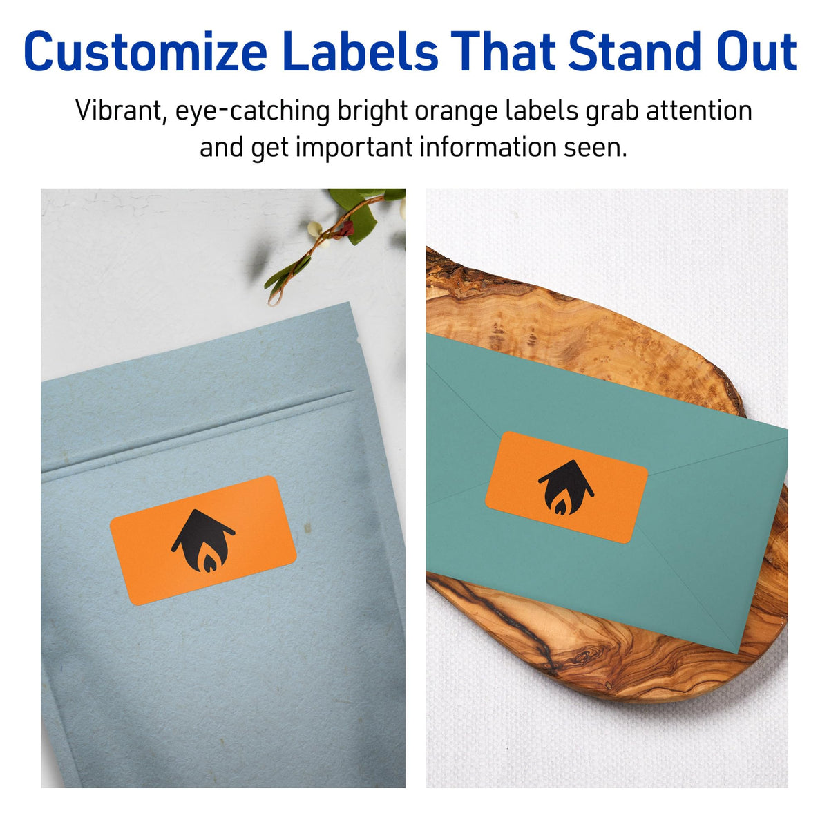 Avery Printable Rectangle Labels, Sure Feed Technology, 1" x 2-1/2", Bright Orange Labels, Laser/Inkjet Printable, 480 Total, Great for Mailing 480 labels