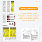 Set of 8 Werner fiberglass ladder safety label stickers by GRONGU, compatible with Werner stepladders for safety and replacement.