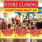 4 Pcs Store Closing Banner Signs Kit with Stakes and Grommets